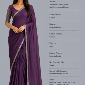 Women's Chiffon saree with Embroidery blouse
