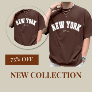 Leotude Men Printed Round Neck Cotton Blend Brown T-Shirt