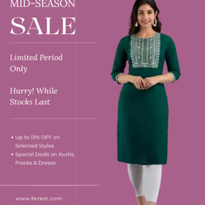Rayon embroidery kurtis