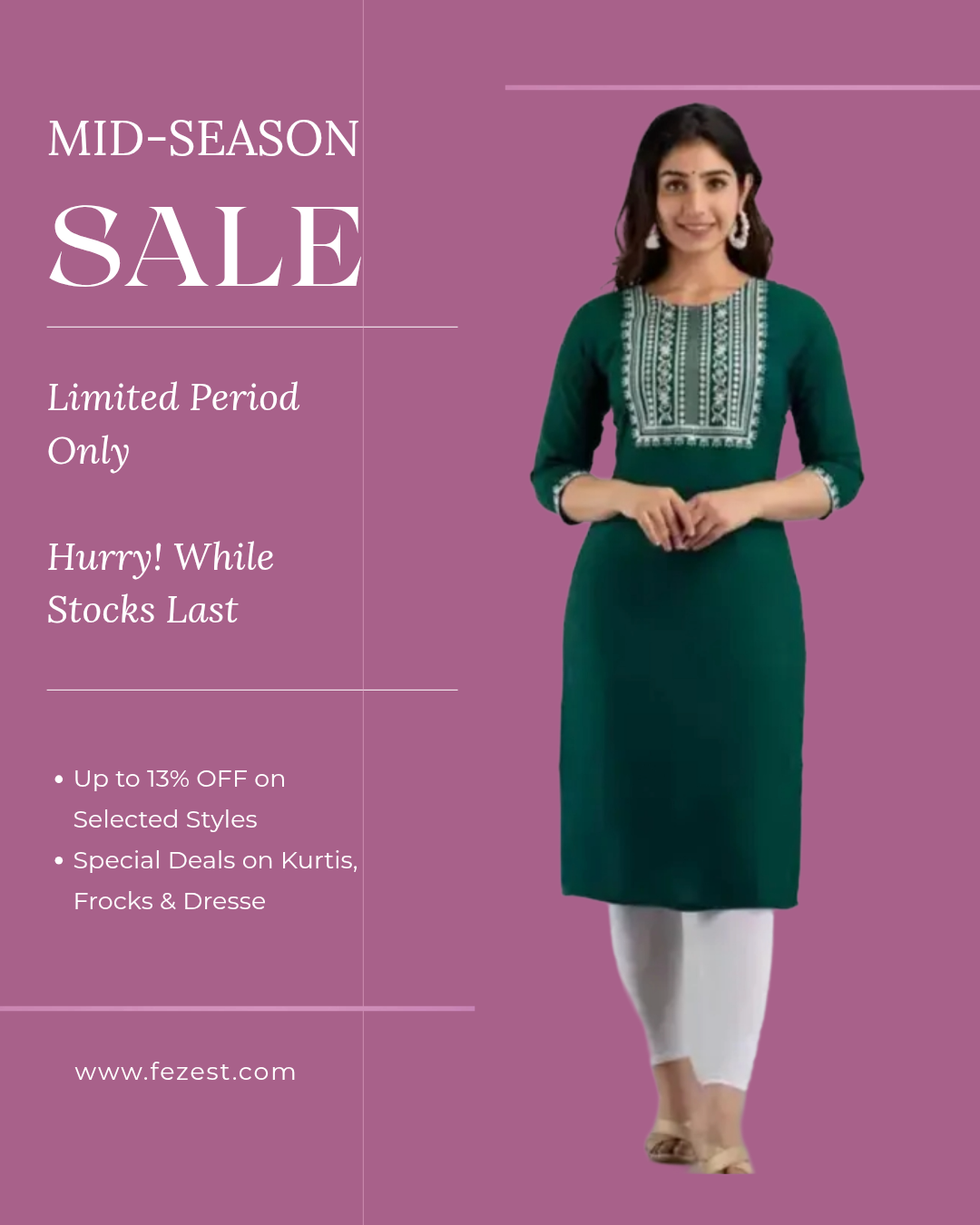 Rayon embroidery kurtis