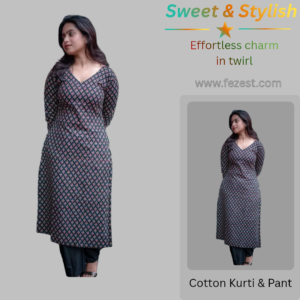 New Collection Of Cotton Reyon Slub Printed Kurti With Pent Set
