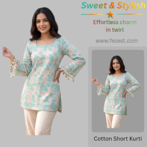 Trendy Bell Sleeve Cotton Short Kurti for Women & Girls