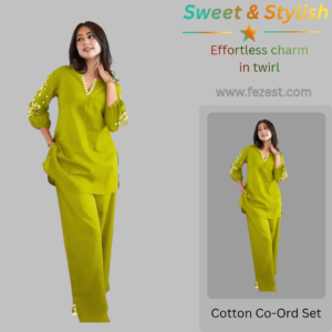 Women Casual Solid Cotton Co-Ord Set