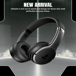 boAt Rockerz 411,40H Battery, 40ms Latency, Stream Ad Free Music via App, BT v5.4 Bluetooth Headset (Active Black, On the Ear)