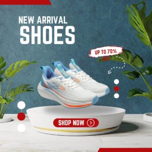 ACTION Athleo BULLET-405 Stylish Lightweight Comfortable Trendy Sports Lace-Up Running Shoes For Men (White , 8)