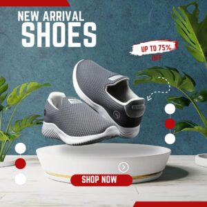 ACTION Athleo ATG-424 Comfortable Lightweight Breathable Durable Sports Slip-On Running Shoes For Men (Grey , 10)