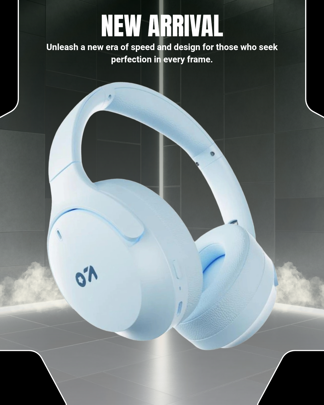 Goboult Q 70 Hrs Battery, ENC Mic, 40mm Boosted Drivers, 4 EQ Modes, Supreme Bass, 5.4v Bluetooth & Wired Headset (Powder Blue, On the Ear)