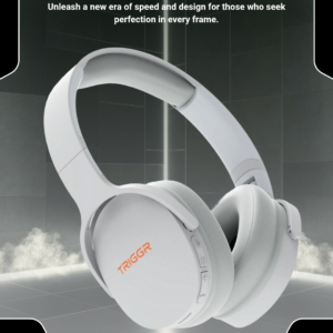 TRIGGR Trinity 2 with Dual Pairing, ENC, Fast Charge, 50H Battery, Rubber Finish, v5.3 Bluetooth Headset (Shark Grey, On the Ear)