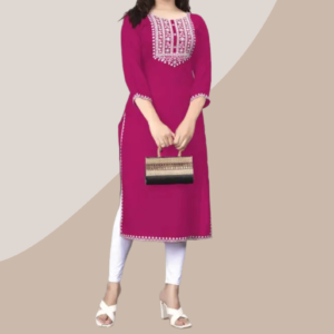 Women Embroidered A-line Kurti