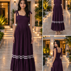 Women's Stylish Sleeveless Square Neck Rayon Fit & Flare Dress