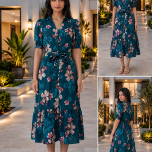 tranding classic fit and flare gathered pleted women dresses & gown