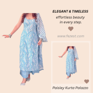 AMEVHI Printed, Paisley Kurta, Palazzo & Dupatta Set