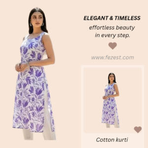 Summer special sleevless straight cotton kurti