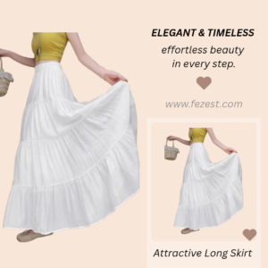 Preety Stylish Beautiful Attractive White long Skirt