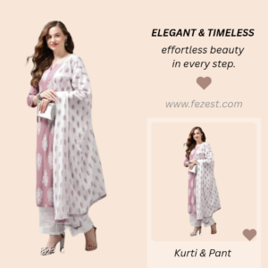 Printed Kurti With Printed Dupatta And pent